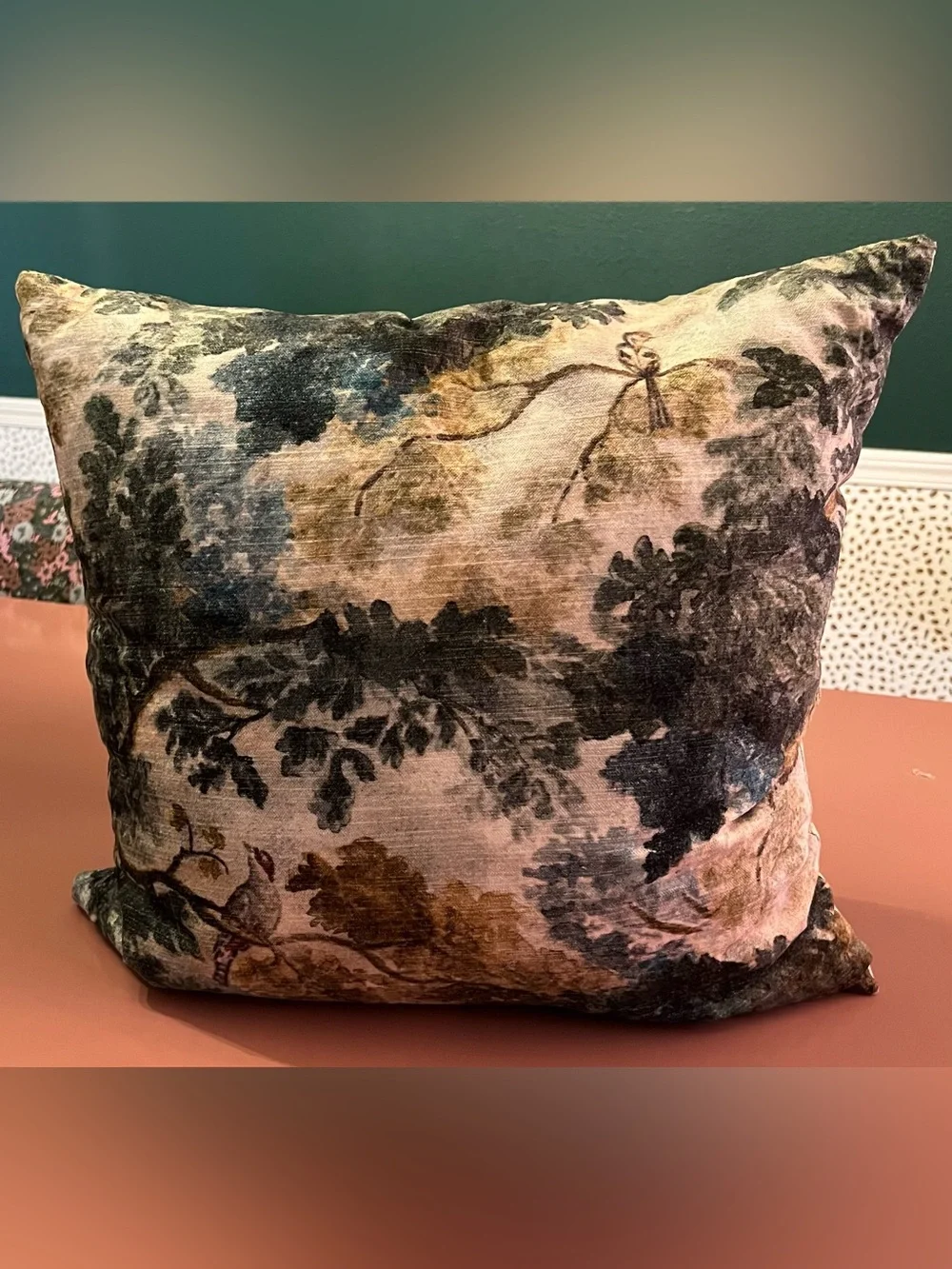 Anthropologie Velvet Printed Pillow, Judarn